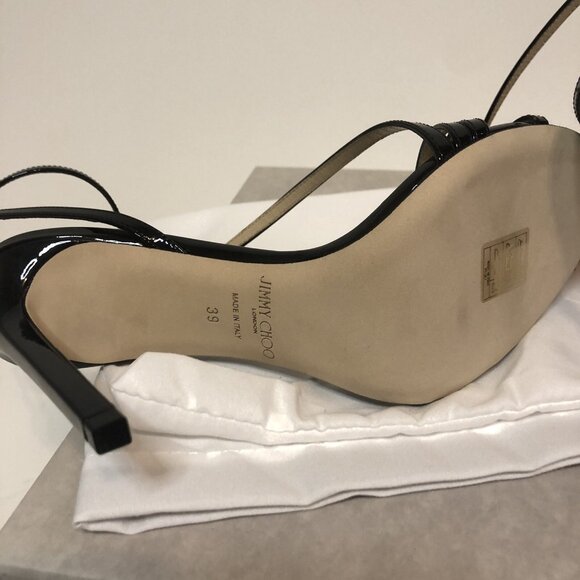 Jimmy Choo Tesca 100 Black Patent Leather Heels - Picture 7 of 7